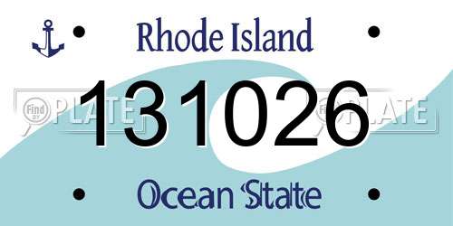 131026 Rhode Island License Plate