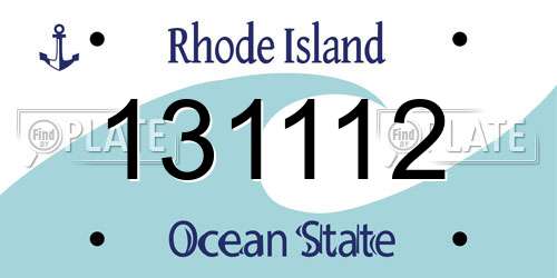 131112 Rhode Island License Plate