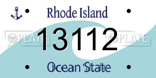 13112 Rhode Island License Plate