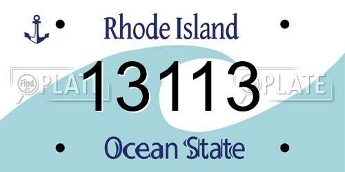 13113 Rhode Island License Plate