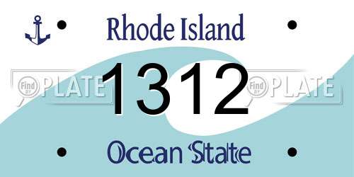 1312 Rhode Island License Plate