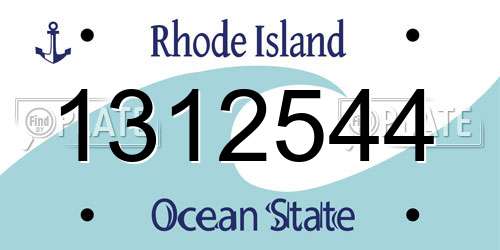 1312544 Rhode Island License Plate