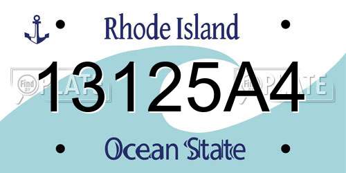 13125A4 Rhode Island License Plate