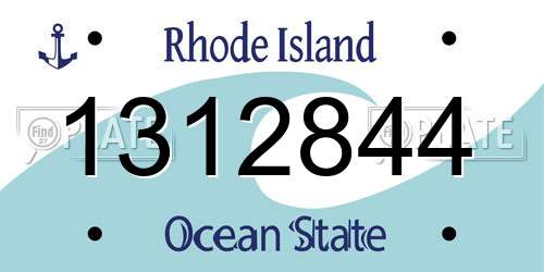 1312844 Rhode Island License Plate