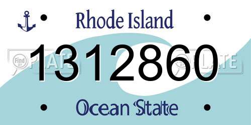 1312860 Rhode Island License Plate