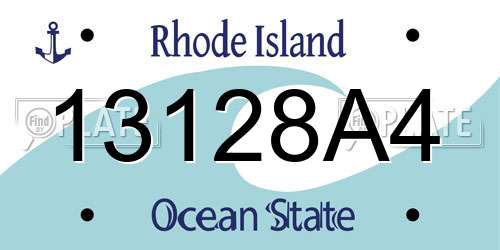 13128A4 Rhode Island License Plate