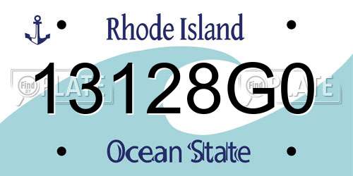 13128G0 Rhode Island License Plate