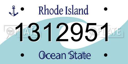 1312951 Rhode Island License Plate