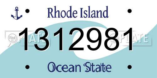 1312981 Rhode Island License Plate