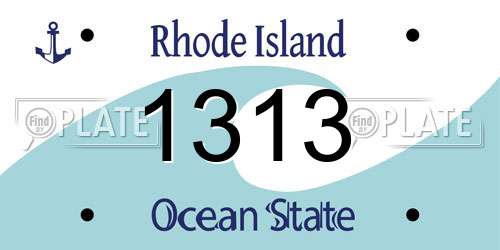 1313 Rhode Island License Plate