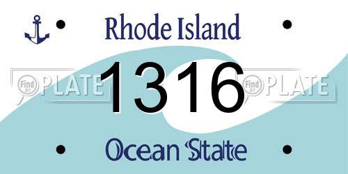 1316 Rhode Island License Plate