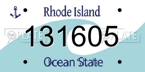 131605 Rhode Island License Plate