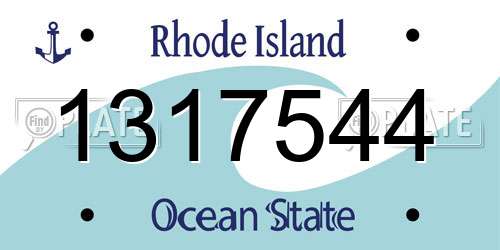 1317544 Rhode Island License Plate