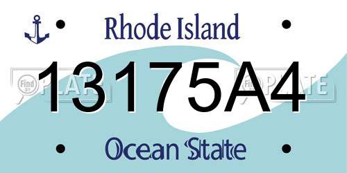 13175A4 Rhode Island License Plate