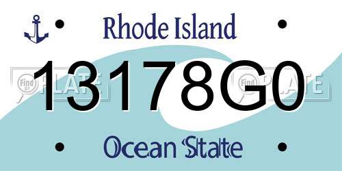 13178G0 Rhode Island License Plate