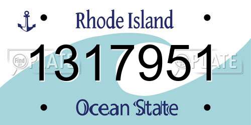1317951 Rhode Island License Plate