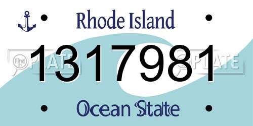 1317981 Rhode Island License Plate