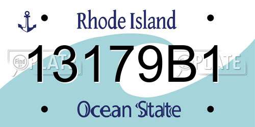 13179B1 Rhode Island License Plate