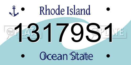 13179S1 Rhode Island License Plate