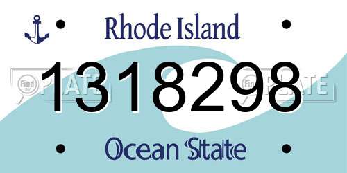 1318298 Rhode Island License Plate