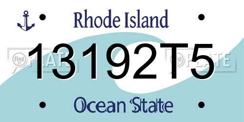13192T5 Rhode Island License Plate