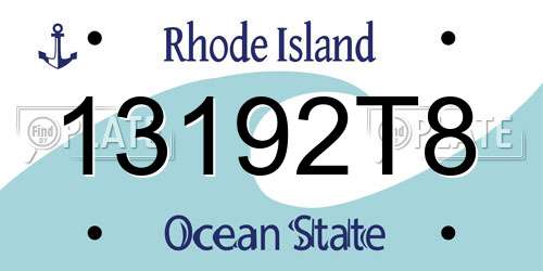 13192T8 Rhode Island License Plate