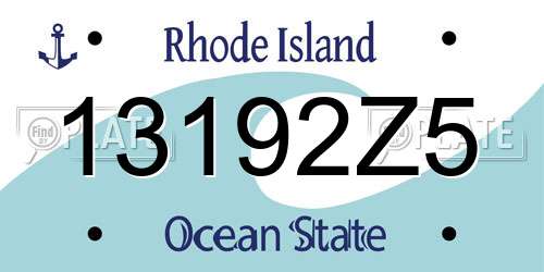 13192Z5 Rhode Island License Plate