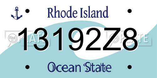 13192Z8 Rhode Island License Plate