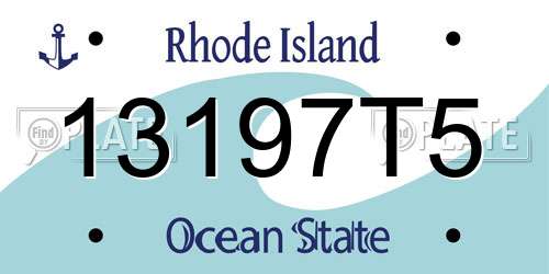 13197T5 Rhode Island License Plate