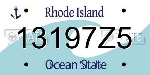 13197Z5 Rhode Island License Plate