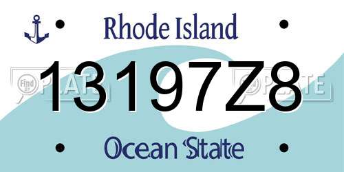 13197Z8 Rhode Island License Plate