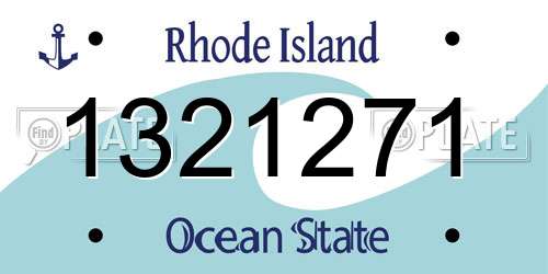 1321271 Rhode Island License Plate