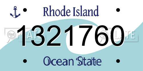 1321760 Rhode Island License Plate