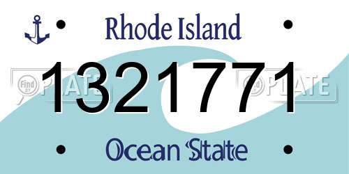 1321771 Rhode Island License Plate