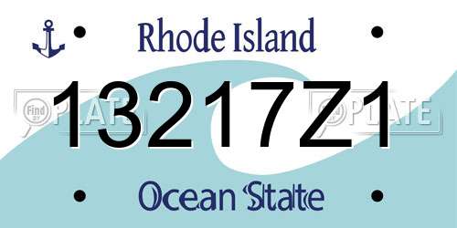 13217Z1 Rhode Island License Plate