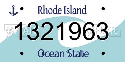 1321963 Rhode Island License Plate