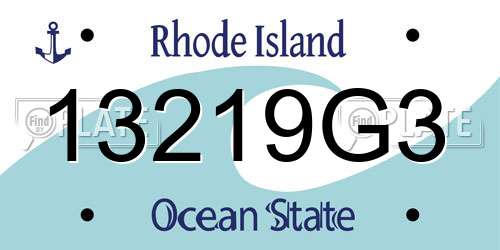 13219G3 Rhode Island License Plate
