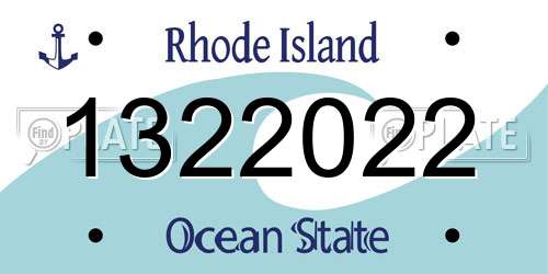 1322022 Rhode Island License Plate
