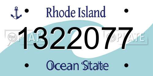 1322077 Rhode Island License Plate
