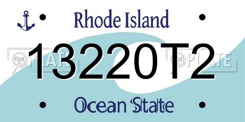 13220T2 Rhode Island License Plate