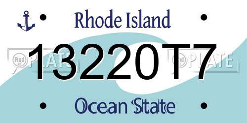 13220T7 Rhode Island License Plate
