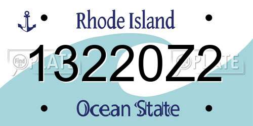 13220Z2 Rhode Island License Plate