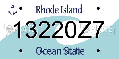 13220Z7 Rhode Island License Plate