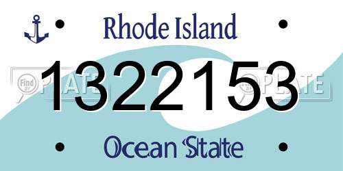 1322153 Rhode Island License Plate
