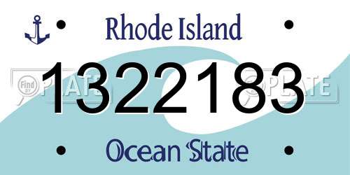 1322183 Rhode Island License Plate
