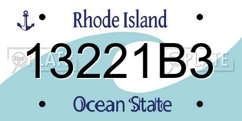13221B3 Rhode Island License Plate