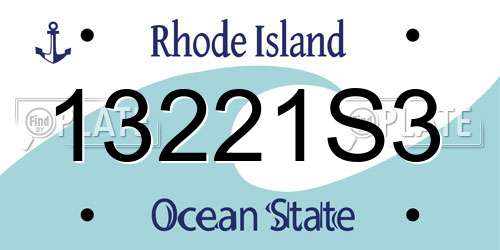 13221S3 Rhode Island License Plate