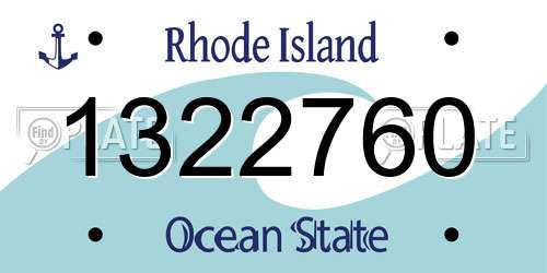 1322760 Rhode Island License Plate