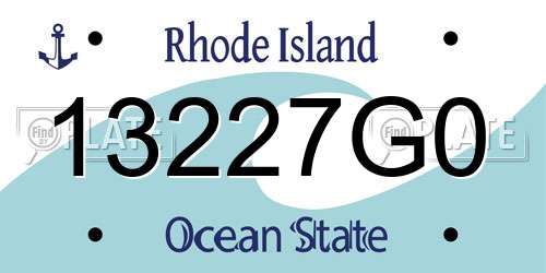13227G0 Rhode Island License Plate