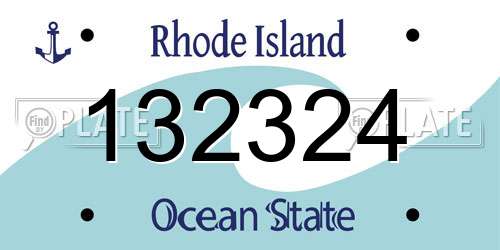 132324 Rhode Island License Plate